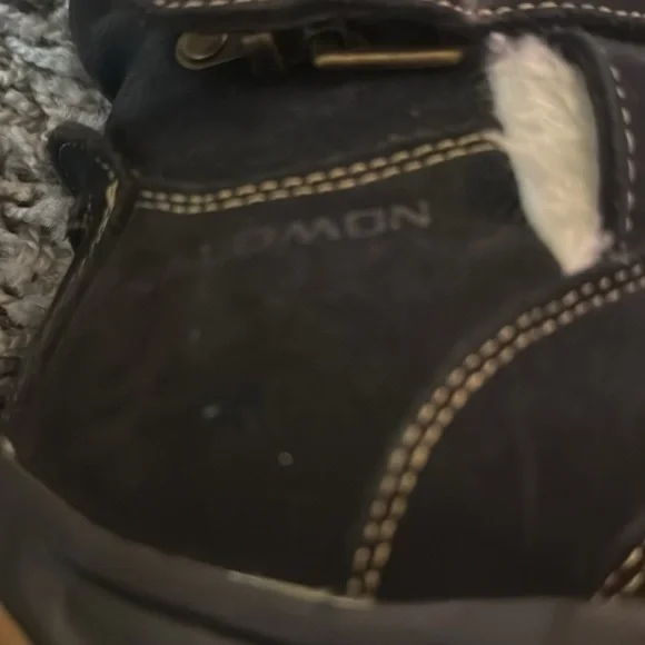 Salomon Women Lhasa Black Suede Fur Winter Snow Boots - Picture 15 of 16